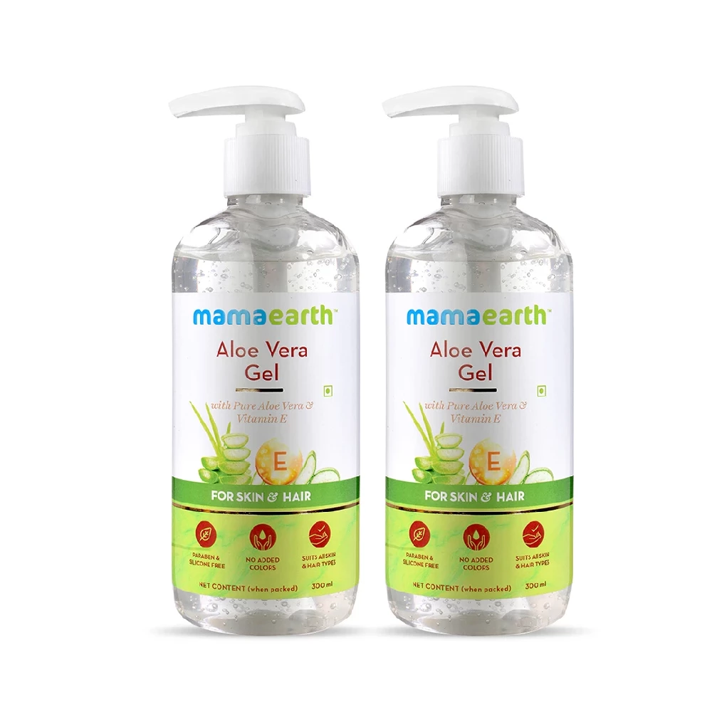 Aloe Vera Gel with Pure Aloe Vera & Vitamin E for Skin and Hair, 300 ml (Pack of 2)-1.webp